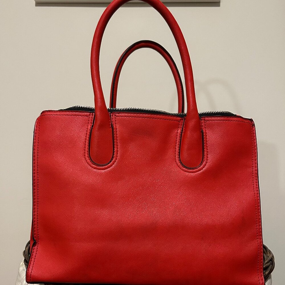 Neiman Marcus red leather tote